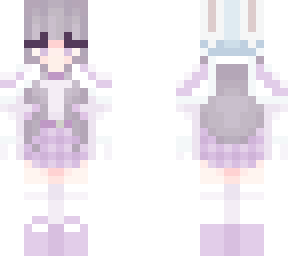 purple pastel snow bunny girl