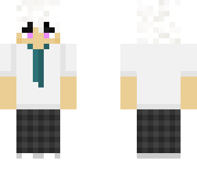 white hair scool boy