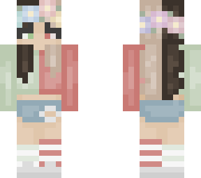 - girl ranboo skin - with flower crown
