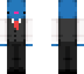 blue axolotl in tux