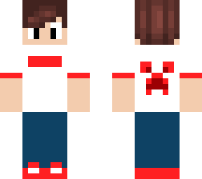 boy with white & red creeper shirt