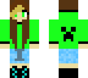 cute girl with creeper hoodie