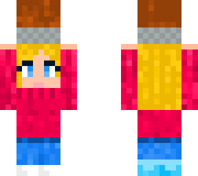 girl holding blueberry pie in pink sweater