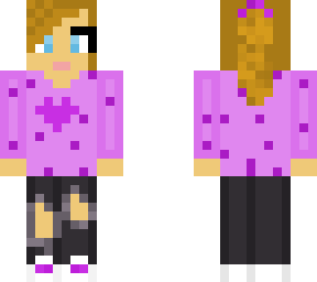 girl with purple heart sweater
