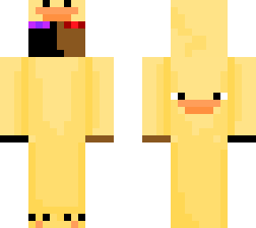 half enderman in duck costume