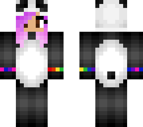 panda girl with pink-purple hair