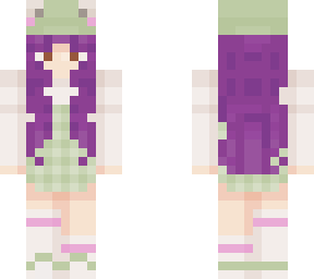 purple haired frog girl
