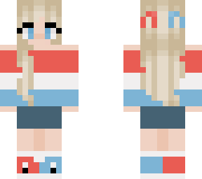 red, white, and blue girl.