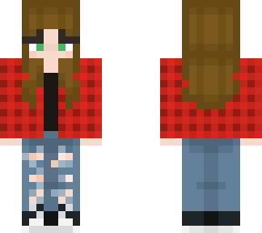 girl skin with red plaid shirt