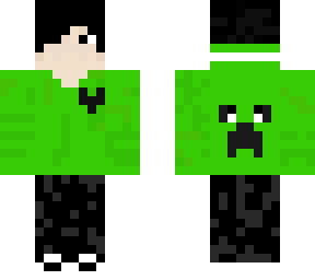 green jacket with creeper logo back