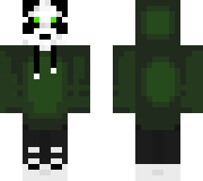 green panda with hoodie