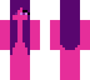 pink ender girl with  purple hair