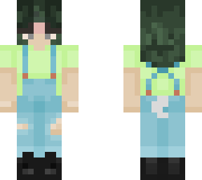 ram-girl with overalls and green hair