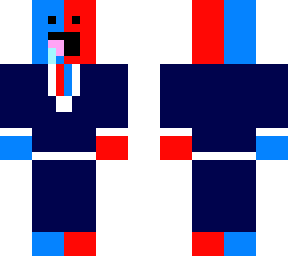 red and blue guy in a suit