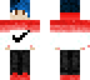 skin ragazzo nike rossa capelli blu