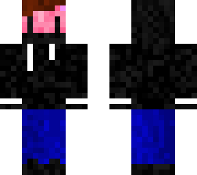 the very normal boy with a black sweater and a purpel jens with black and red sh
