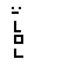 white with lol on him