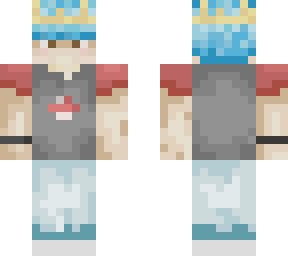 blue haired boy + crown