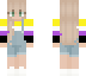 enby pride overalls