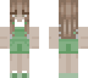girl with green overalls