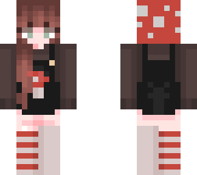 mushroom girl with brown hair