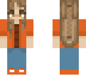 orange jacket girl