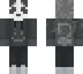 panda with gray hoodie