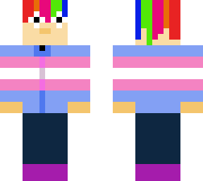 trans jacket rainbow hair dude