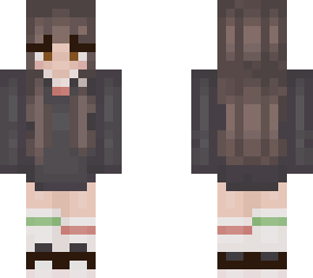 brown hair & eyes with black hoodie and ranboo socks