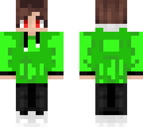 fiizy whith red eyes and green shirt