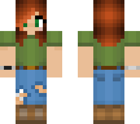 girl with green shirt brown hair