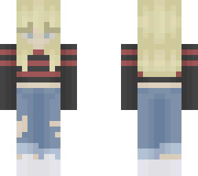 girl with striped shirt and jeans