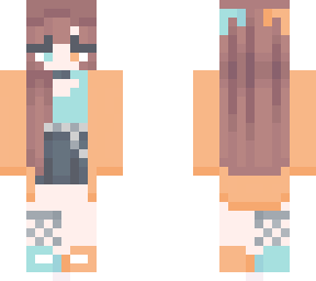 skin ragazza azzurra e arancione