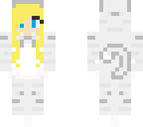 blonde girl in grey cat onsie