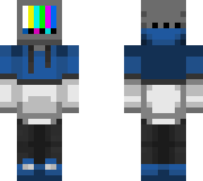 blue and white glitched tv