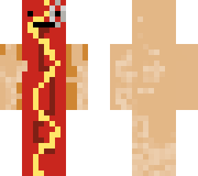 fancy hotdog with ketchup and mustard (monocle)