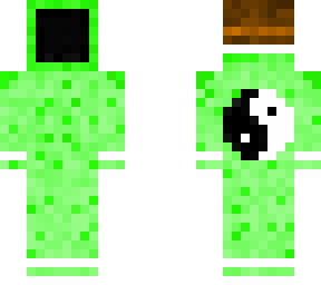 green yin yang boy with mask