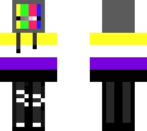 non-binary pride glitch skin