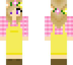 pink and yellow overall girl