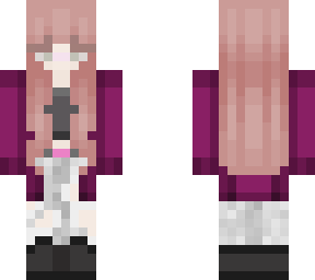 purple cardigan