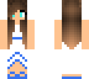 white dress with blue strips
