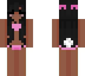 black hair pink bikini bunny