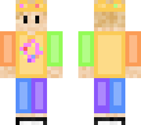 blonde man in rainbow suit