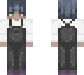 blue haired dungarees boy