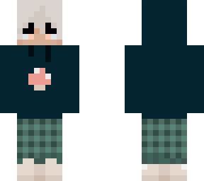 boy in pyjamas with a mushroom sweater