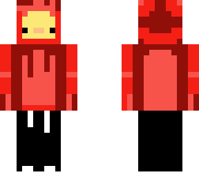 duck in red hoodie