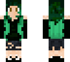 green and black hair girl