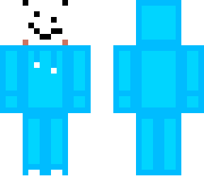 me in a blue hoodie with a snow golem mask