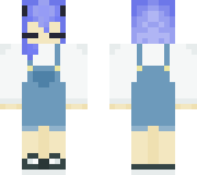 overall skin with purple hair