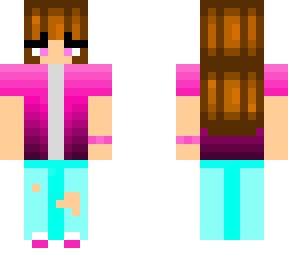 pink cute girl with jeans